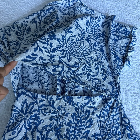 Zara Blue and White Floral Midi Dress XS - Picture 8 of 11